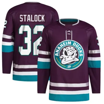 Men's Alex Stalock Anaheim Ducks 30th Anniversary Primegreen Jersey - Purple Authentic