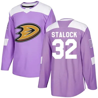 Men's Alex Stalock Anaheim Ducks Fights Cancer Practice Jersey - Purple Authentic