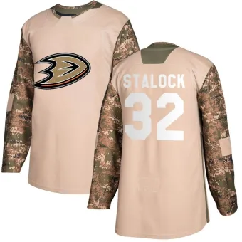 Men's Alex Stalock Anaheim Ducks Veterans Day Practice Jersey - Camo Authentic