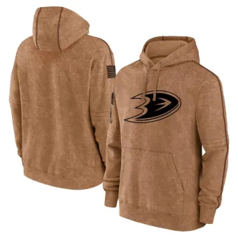 Men's Anaheim Ducks 2023 Salute to Service Club Pullover Hoodie - Brown