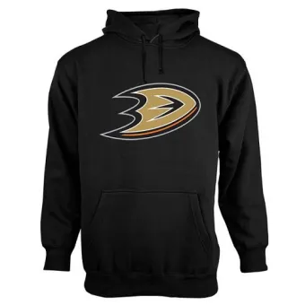 Men's Anaheim Ducks Old Time Hockey Big Logo with Crest Pullover Hoodie - - Black