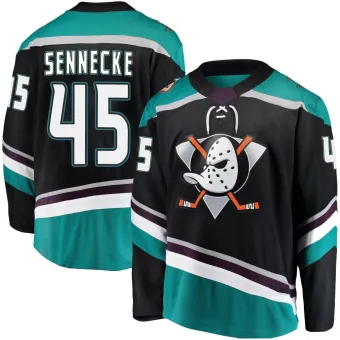 Men's Beckett Sennecke Anaheim Ducks Alternate Jersey - Black Breakaway