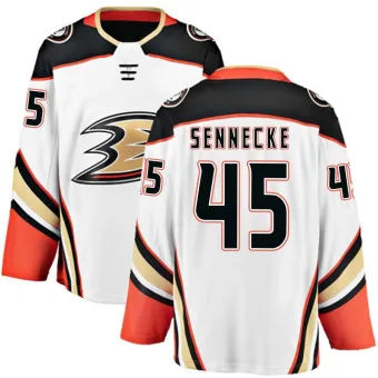 Men's Beckett Sennecke Anaheim Ducks Away Jersey - White Breakaway