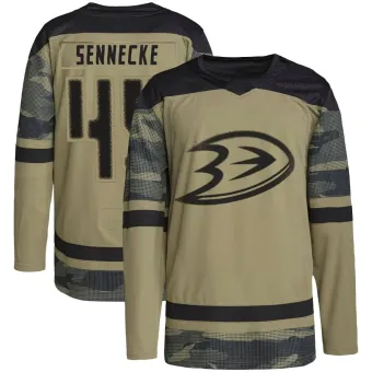 Men's Beckett Sennecke Anaheim Ducks Military Appreciation Practice Jersey - Camo Authentic