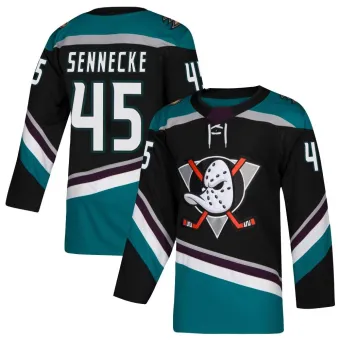 Men's Beckett Sennecke Anaheim Ducks Teal Alternate Jersey - Black Authentic