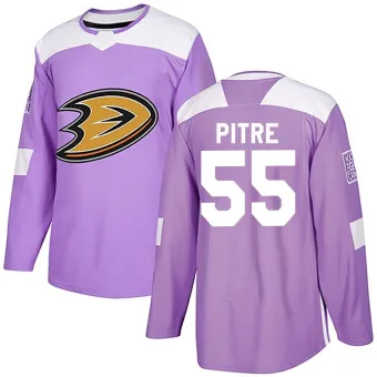 Men's Coulson Pitre Anaheim Ducks Fights Cancer Practice Jersey - Purple Authentic