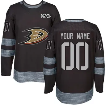 Men's Custom Anaheim Ducks 1917-2017 100th Anniversary Jersey - Black Authentic