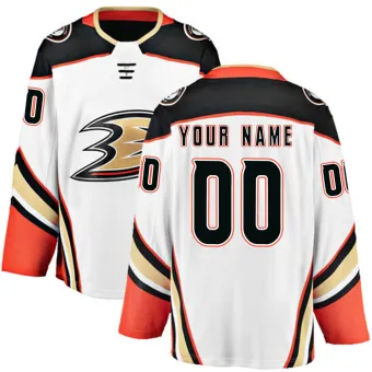 Men's Custom Anaheim Ducks Away Jersey - White Breakaway