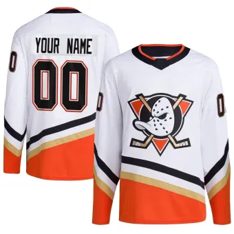 Men's Custom Anaheim Ducks Reverse Retro 2.0 Jersey - White Authentic