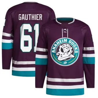 Men's Cutter Gauthier Anaheim Ducks 30th Anniversary Primegreen Jersey - Purple Authentic