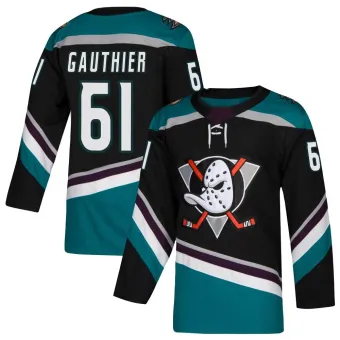 Men's Cutter Gauthier Anaheim Ducks Teal Alternate Jersey - Black Authentic