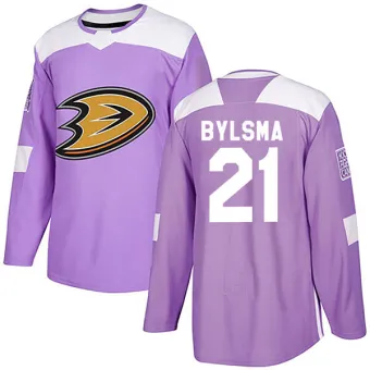 Men's Dan Bylsma Anaheim Ducks Fights Cancer Practice Jersey - Purple Authentic