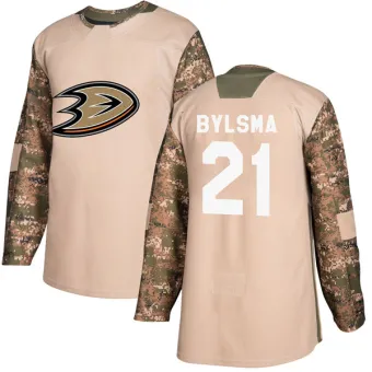 Men's Dan Bylsma Anaheim Ducks Veterans Day Practice Jersey - Camo Authentic