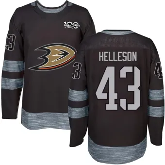 Men's Drew Helleson Anaheim Ducks 1917-2017 100th Anniversary Jersey - Black Authentic