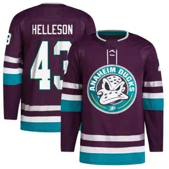 Men's Drew Helleson Anaheim Ducks 30th Anniversary Primegreen Jersey - Purple Authentic