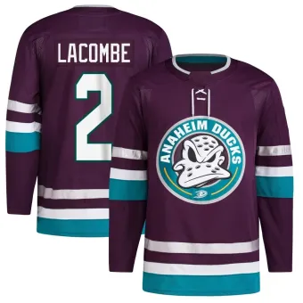 Men's Jackson LaCombe Anaheim Ducks 30th Anniversary Primegreen Jersey - Purple Authentic