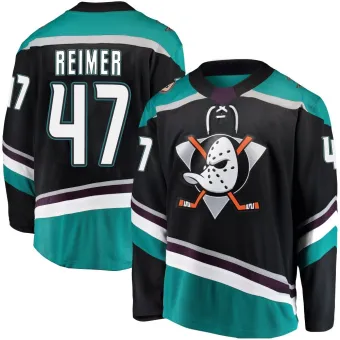 Men's James Reimer Anaheim Ducks Alternate Jersey - Black Breakaway