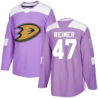 Men's James Reimer Anaheim Ducks Fights Cancer Practice Jersey - Purple Authentic