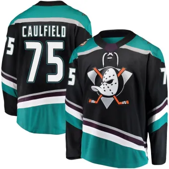 Men's Judd Caulfield Anaheim Ducks Alternate Jersey - Black Breakaway