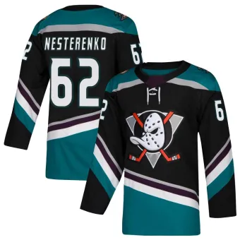 Men's Nikita Nesterenko Anaheim Ducks Teal Alternate Jersey - Black Authentic