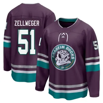 Men's Olen Zellweger Anaheim Ducks 30th Anniversary Premier Jersey - Purple Breakaway