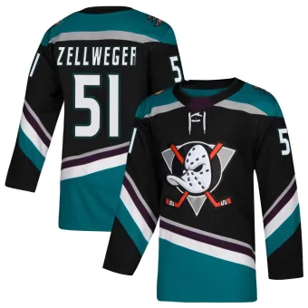 Men's Olen Zellweger Anaheim Ducks Teal Alternate Jersey - Black Authentic