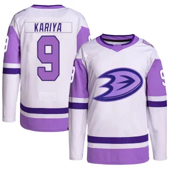 Men's Paul Kariya Anaheim Ducks Hockey Fights Cancer Primegreen Jersey - White/Purple Authentic