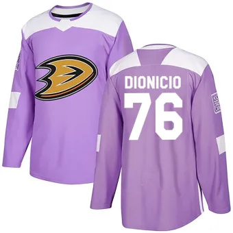 Men's Rodwin Dionicio Anaheim Ducks Fights Cancer Practice Jersey - Purple Authentic