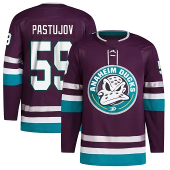 Men's Sasha Pastujov Anaheim Ducks 30th Anniversary Primegreen Jersey - Purple Authentic