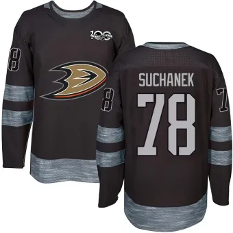 Men's Tomas Suchanek Anaheim Ducks 1917-2017 100th Anniversary Jersey - Black Authentic