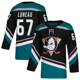 Men's Tristan Luneau Anaheim Ducks Teal Alternate Jersey - Black Authentic