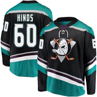 Men's Tyson Hinds Anaheim Ducks Alternate Jersey - Black Breakaway