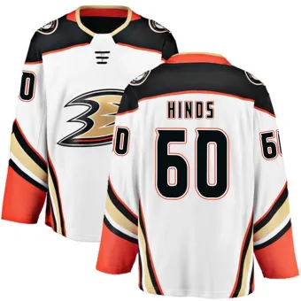 Men's Tyson Hinds Anaheim Ducks Away Jersey - White Breakaway