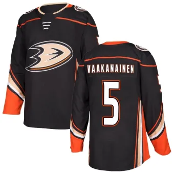 Men's Urho Vaakanainen Anaheim Ducks Home Jersey - Black Authentic