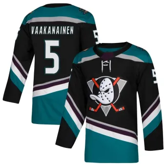 Men's Urho Vaakanainen Anaheim Ducks Teal Alternate Jersey - Black Authentic