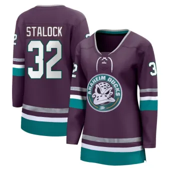 Women's Alex Stalock Anaheim Ducks 30th Anniversary Premier Jersey - Purple Breakaway