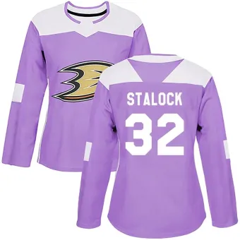 Women's Alex Stalock Anaheim Ducks Fights Cancer Practice Jersey - Purple Authentic