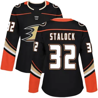 Women's Alex Stalock Anaheim Ducks Home Jersey - Black Authentic