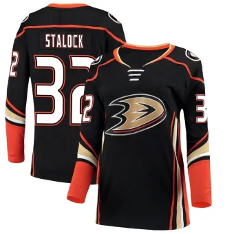 Women's Alex Stalock Anaheim Ducks Home Jersey - Black Breakaway