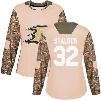 Women's Alex Stalock Anaheim Ducks Veterans Day Practice Jersey - Camo Authentic