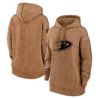 Women's Anaheim Ducks 2023 Salute to Service Pullover Hoodie - Brown