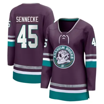 Women's Beckett Sennecke Anaheim Ducks 30th Anniversary Premier Jersey - Purple Breakaway