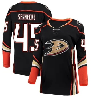 Women's Beckett Sennecke Anaheim Ducks Home Jersey - Black Breakaway