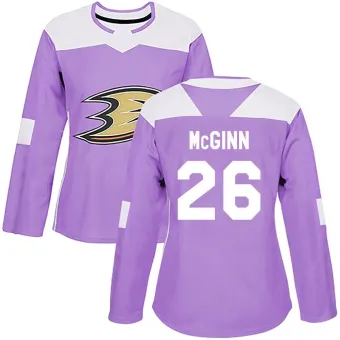 Women's Brock McGinn Anaheim Ducks Fights Cancer Practice Jersey - Purple Authentic