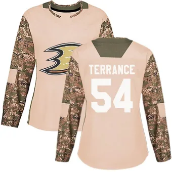 Women's Carey Terrance Anaheim Ducks Veterans Day Practice Jersey - Camo Authentic