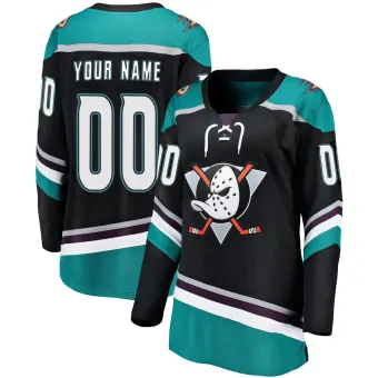 Women's Custom Anaheim Ducks Alternate Jersey - Black Breakaway