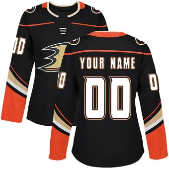 Women's Custom Anaheim Ducks Home Jersey - Black Authentic