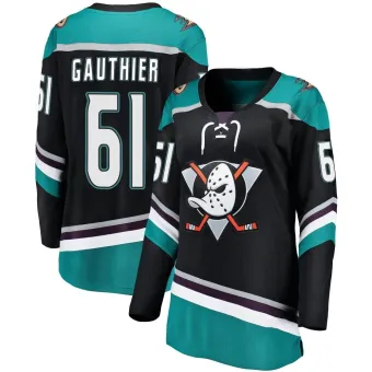 Women's Cutter Gauthier Anaheim Ducks Alternate Jersey - Black Breakaway