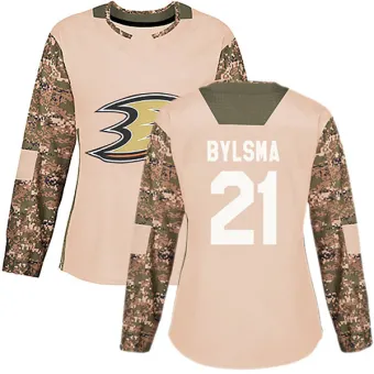 Women's Dan Bylsma Anaheim Ducks Veterans Day Practice Jersey - Camo Authentic