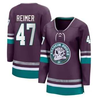 Women's James Reimer Anaheim Ducks 30th Anniversary Premier Jersey - Purple Breakaway